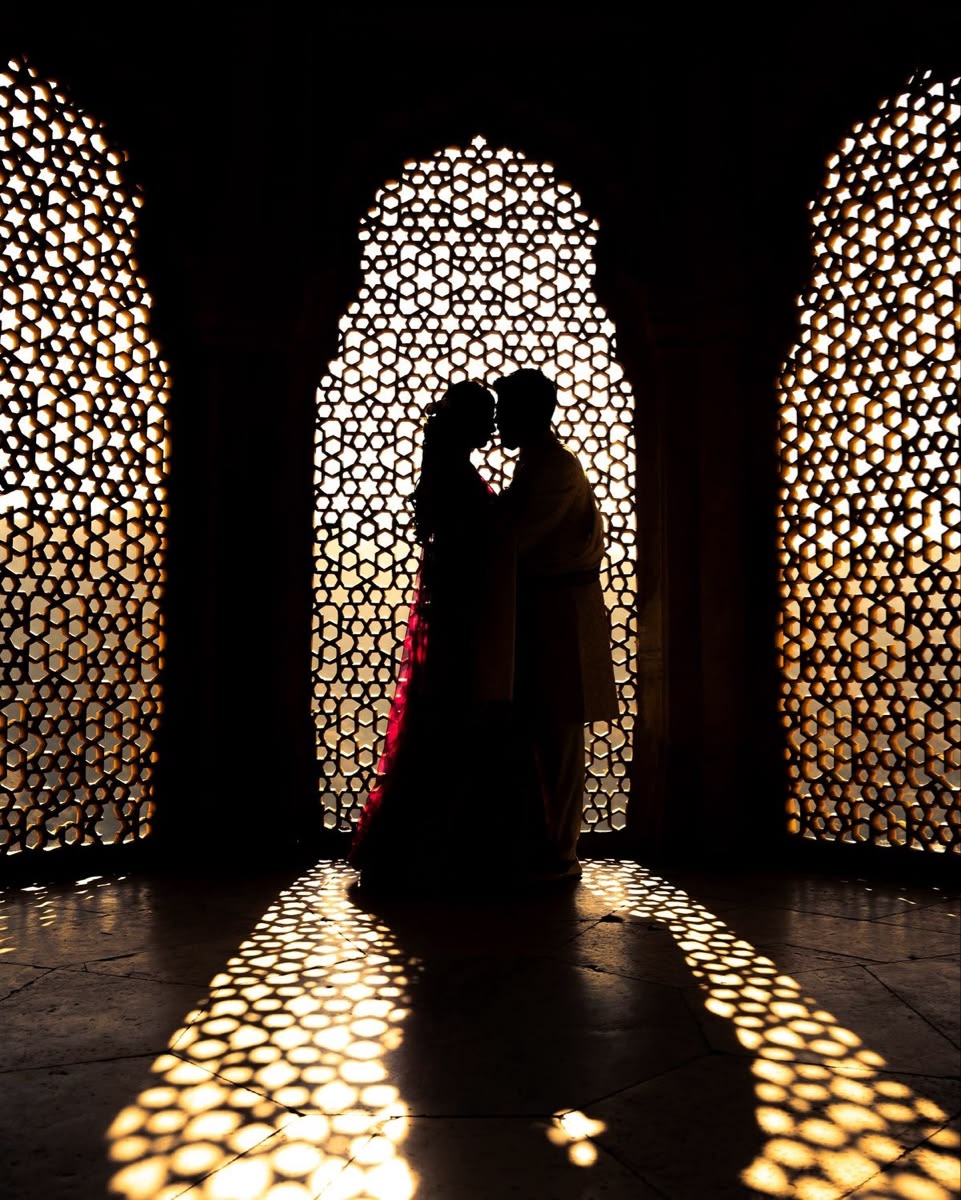 Wedding — couple portrait, dusk